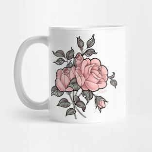 Vintage dusty rose floral Mug